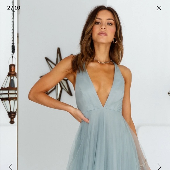 Hello Molly KISS THE GIRL MIDI DRESS SAGE - Picture 6 of 6